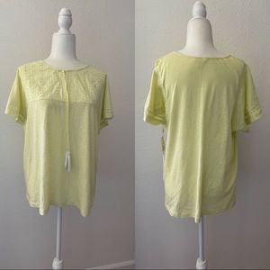 New Caslon embroidered yellow top size XL